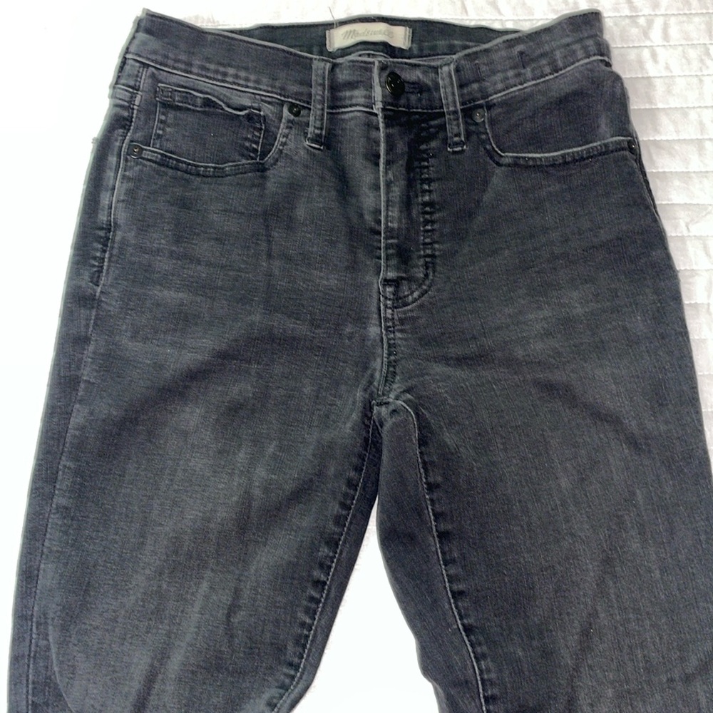 Madewell, black distressed jeans, size 27